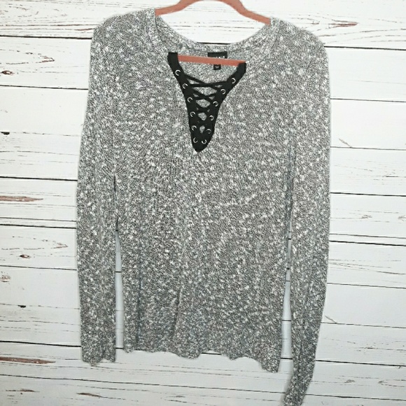 torrid Tops - Torrid | laceup long sleeve textured Top